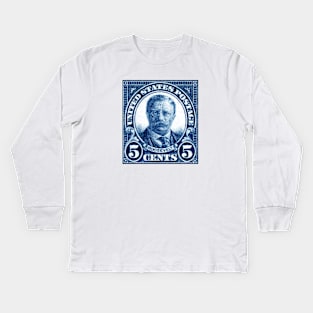 1922 Teddy Roosevelt Stamp Kids Long Sleeve T-Shirt